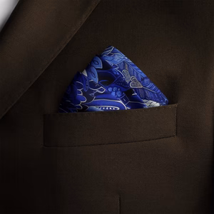 BLACK WOLF - BLUE EYE EAGLE SILK POCKET SQUARE -